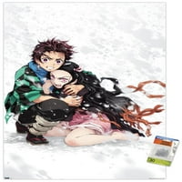Demon Slayer - Tanjiro & Nezuko Снежна стена плакат с pushpins, 22.375 34