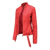 Ketyyh-chn женски палто с дълъг ръкав изрязани жилетка блейзерни якета за една кука бутон нагоре върхове червени, xl
