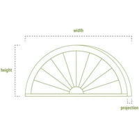 Екена мелница 46 в 23 х 2 П половин кръг гладка архитектурна степен ПВЦ фронтон