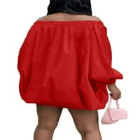Бомотоо жени секси мини рокля шик кафтан къси рокли празници ежедневни торбисти червени m