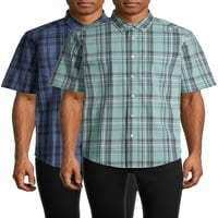 Мъжка и мъжка карирана риза с къс ръкав Джордж, 2-пакет