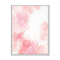Дизайнарт 'абстрактни пръски от розови цветя и' модерна рамка платно стена арт принт