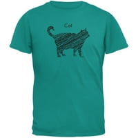 Тениска на котешки писалки за рисуване на нефрит-2x-голяма