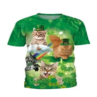 Колиша жени летни върхове 3d отпечатани тениски екипаж тениска тениска меко пътуване с къс ръкав тройник четири котки m