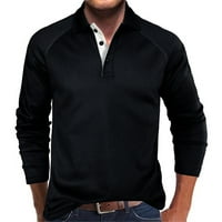 Клирънс Мъжки риза с дълъг ръкав контраст цвят тънък джоб джоб джобз на тениска долна блуза