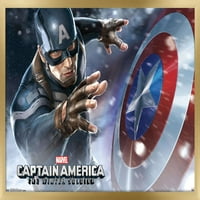 Марвел-Капитан Америка - Плакат На Стената На Зимния Войник-Щит, 22.375 34