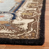 Бергама БРГ141А ръчно изработен Светло син килим от слонова кост
