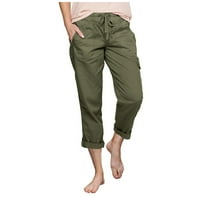 Aufmer Pants for Women Clearance High Taist Cargo Pants Дълги обикновени пакети за теглене на пакети за теглене модни ежедневни