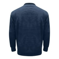 Газови зимни мъжки ризи Хенли с дълъг ръкав рокабили отпечатана риза парти на открито удобни върхове синьо, s