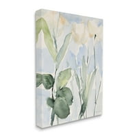 Ступел индустрии абстрактни бели цветя листа акварел ефект четки живопис галерия увити платно печат стена изкуство, дизайн от