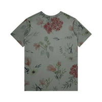 Дамски върхове с къс ръкав за свободното време лятна флорална блуза s