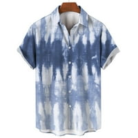 Вратовръзка боядисана риза за мъже Лятна тениска на ревера свободен небрежен бутон Топ мода Нова мъжка риза Хавайски ваканционен