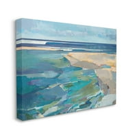 Ступел индустрии Абстрактен плаж пейзаж пастелни кубизъм живопис платно стена изкуство дизайн от трета и стена, 30 40