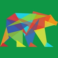 Фрактална геометрична мечка момчета Кели Зелен графичен тройник - Дизайн от хора s