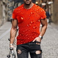 Penkiiy Мъжки модна отпечатана тениска с къси ръкави блуза кръгла шия ежедневни върхове свободни годни джобни тениски с къс ръкав