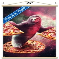Джеймс Букър - Забавен космически ленив с плакат за стена за пица с магнитна рамка, 22.375 34