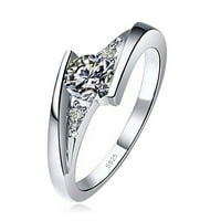 Бижута годежа с размер на подарък Сватба на жените възпоменания пръстен 5- Пръстени Обещани пръстени Розов пръстен Комплект от