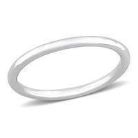 Миабела Дамски 10 карата Бяло Злато обикновен сватбен пръстен