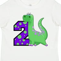 Inktastic 2-ри рожден ден Dinosaur Gift Toddler Boy Girl тениска