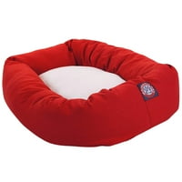Majestic Pet Poly Cotton & Sherpa Bagel Dog Bed Machine Washable Red Extra Extraby 52 35 11
