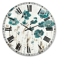 Дизайнарт' полета на тюркоазено акварелно цвете ' традиционен стенен часовник