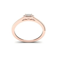 1 10кт ТДВ 10к Розово злато диамант хало пръстен