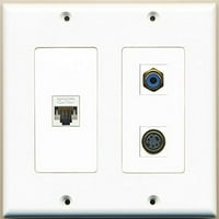 Riteav - Порт RCA Blue Port S -Video Port Cat5e Ethernet White - Gang Sall Plate