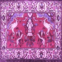 Ahgly Company Indoor Rectangle Animal Purple Traditional Area Rugs, 8 '12'